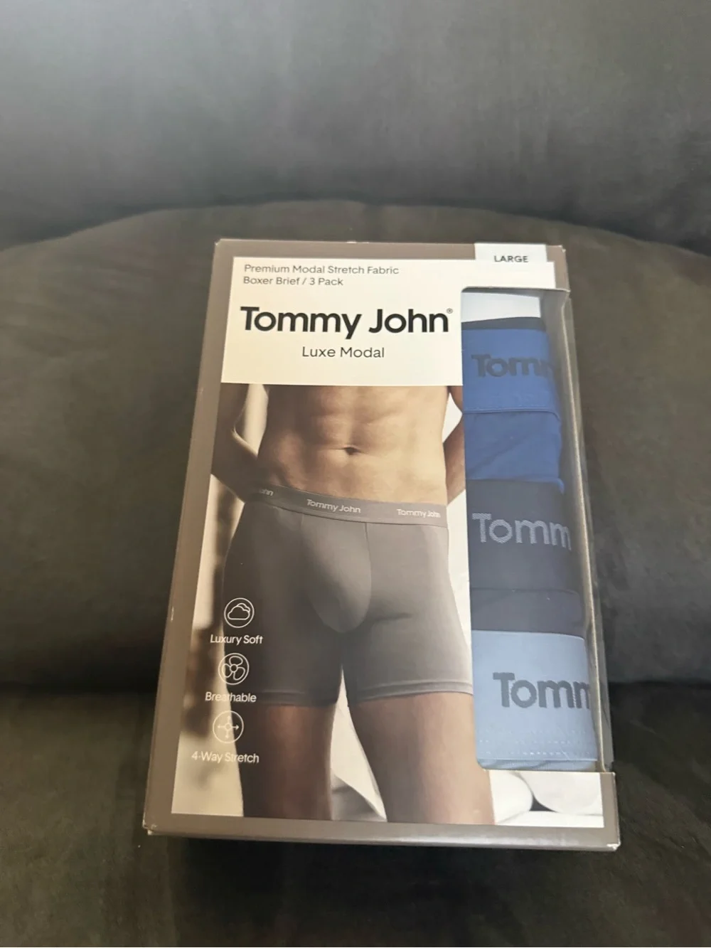 Tommy Hilfiger Luxe Modal 3-Pack Boxer Briefs - Navy/Light Green/Blue
